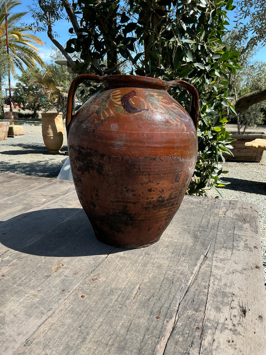 Vintage Earthenware Pottery Pot with two Handles-RTA0319250258